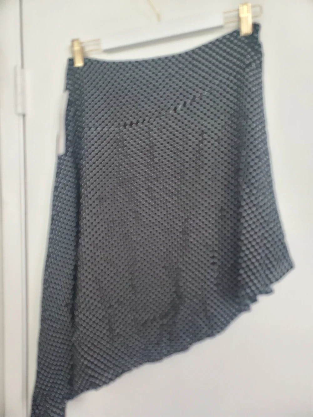 Black Polka Dot Asymmetric Midi Skirt Set  Size 4